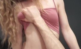 Sabrina Spice is fucked hard in her ass and pussy after she sucks this guy's cock. She sucks his cock till he cums all over her face.  